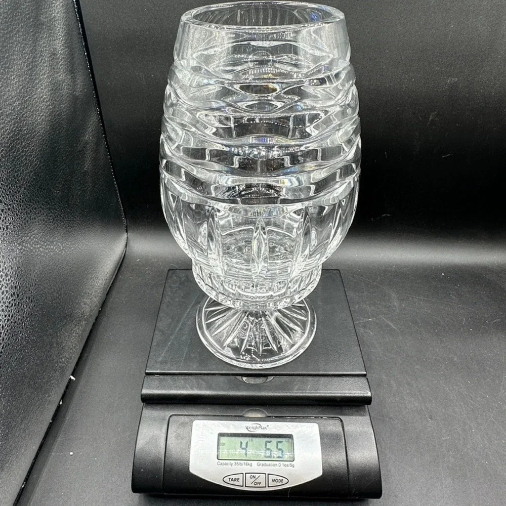 Vintage Mikasa Crystal Fairy Light Footed Pedestal Clear Textured Wave Ribbed